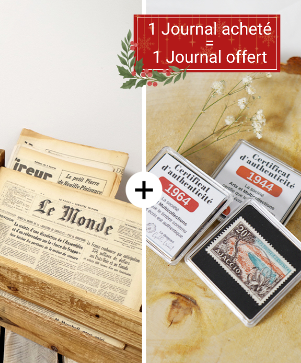 Journal & Pièces ou Timbres de l'année de naissance