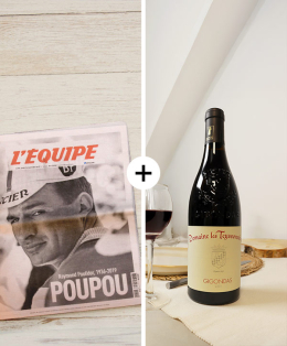 Journal sportif &  une bouteille de vin