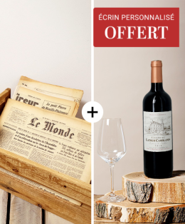 Journal & une bouteille de vin